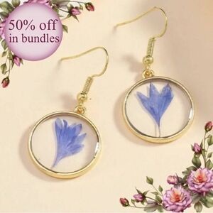 Fairy Style Globe Amaranth Flower Resin Earrings